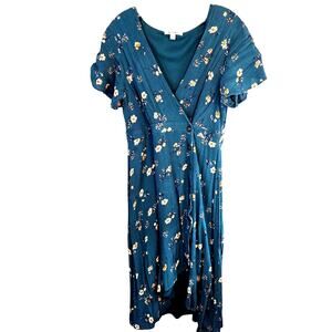 Miami Women's Dress Large L Green  Short Sleeves Sheath Sun Misses Size10 12